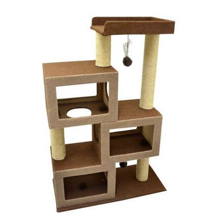Arranhador Marrom Bigben Castelo Para Gatos - São Pet
