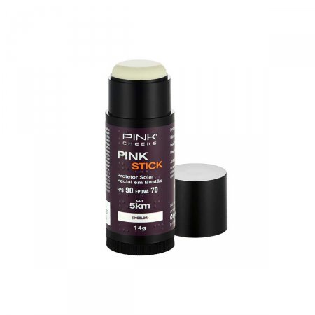 Protetor Solar Facial em Bastão Pink Cheeks FPS90 Cor 5km Incolor com 14g