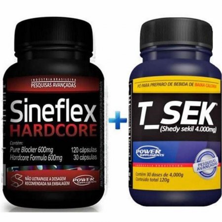 Kit 1 Sineflex Hardcore 150 Cáps + 1 T-Sek 120g Power Supplements