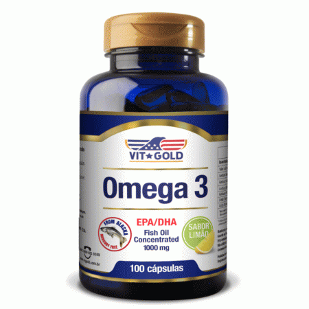 Ômega 3 1.000mg Vitgold Sabor Limão com 100 cápsulas