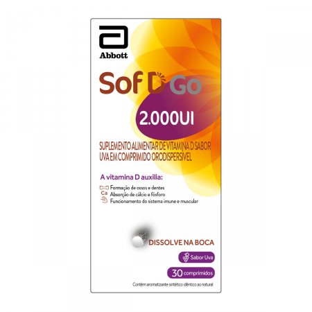 Suplemento Alimentar Sof D Go 2.000UI com 30 Comprimidos
