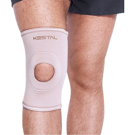Joelheira Kestal Ksn002 - Com Orifício E Reforço - Bege - Tam Gg