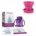 Kit Coletor Menstrual e Copo Higienizador Feminist Com Saquinho e Manual