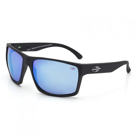 Óculos de sol mormaii carmel preto fosco lente revo azul