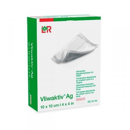 Vliwaktiv AG Curativo de Carvão Ativado com Prata 10 X 10 CM