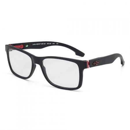 Óculos de grau mormaii califa preto fosco com vermelho