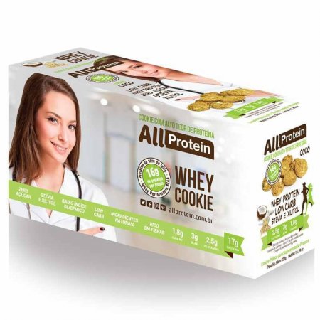 Whey Cookie All Protein 320g Caixa com 8 Unidades de 40g