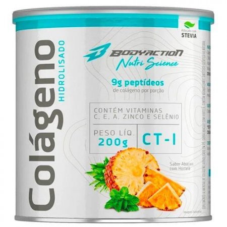 Kit 3 Colágeno Hidrolisado Peptídeos Abacaxi 200g BodyAction