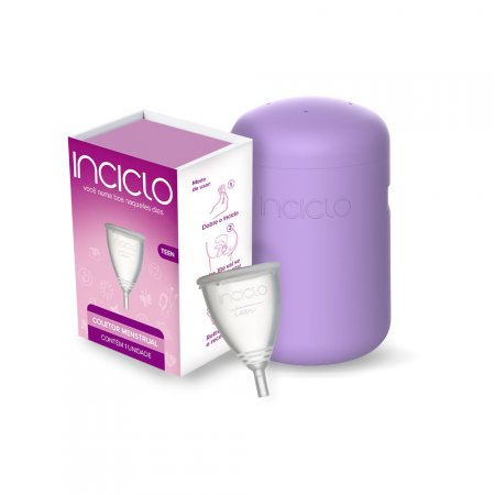 KIT COLETOR MENSTRUAL INCICLO TEEN + CÁPSULA ESTERILIZADORA COR: LAVANDA
