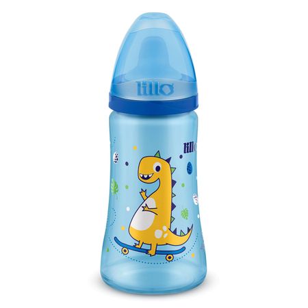 Copo Colors Magia Bico De Silicone Dinossauro Azul - Lillo