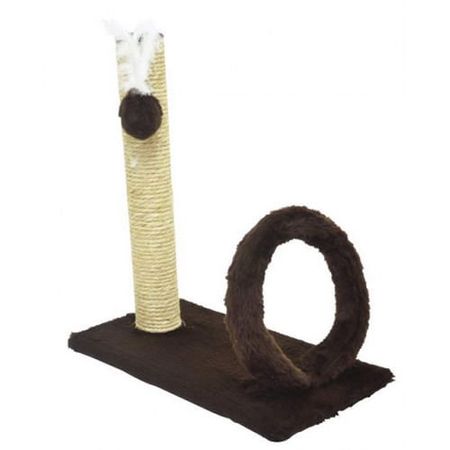 Arranhador Quadrado com Argola Plataforma Lisa-Vermelho