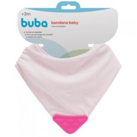 Bandana Baby Rosa Com Mordedor Buba Baby