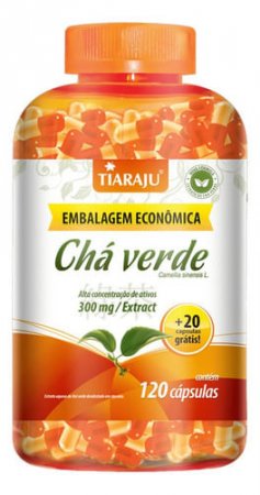 Chá Verde Alta Concentração 300mg 140 Cápsulas - Tiaraju - A