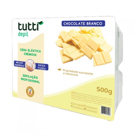 Cera Depilatória Elástica Chocolate Branco Tutti Depill 500g