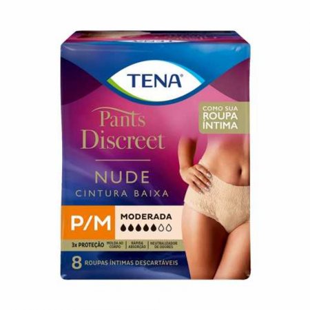 Roupa Íntima Descartável Tena Pants Nude P/M C/8 UN