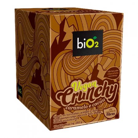 Barra de Cereais Caramelo Cacau Crunchy Bio2 (Cx c/ 10 un de 28g)
