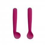 Kit Duas Colheres Multikids Baby First Bites no Case Silicone Rosa - BB1046
