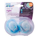 Chupeta Philips Avent Ultra Air Night 6 a 18 Meses Azul com 2 unidades