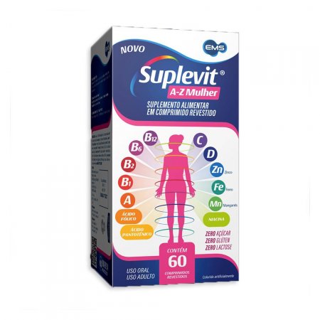 Suplevit A-Z Mulher 60 Comprimidos Cabelo Pele Unha EMS