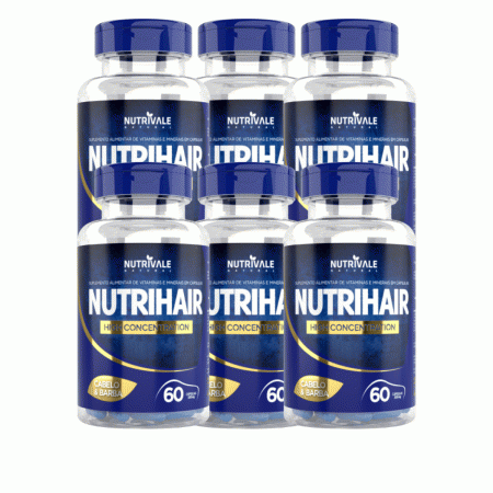 Combo Com 6 Nutrihair Suplemento Capilar 60 Cápsula Linduras