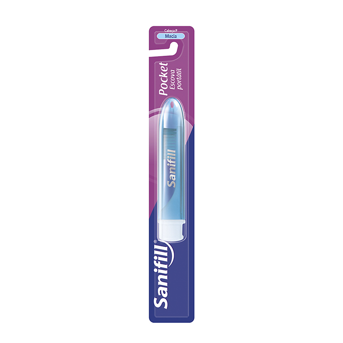 Escova de Dente Pocket Adulto Cerdas Macias Cores Sortidas Sanifill Escova De Dentes Sanifill Pocket - Sanifill