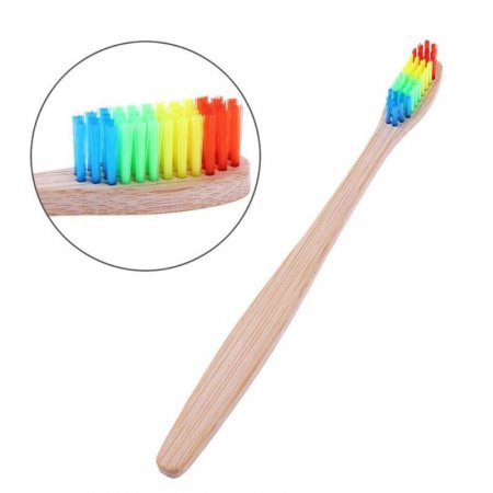 5 escovas de dente ecológicas de bambú - Branco