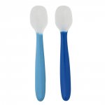 Colher de Silicone Flexível Kababy Azul 2 unidades