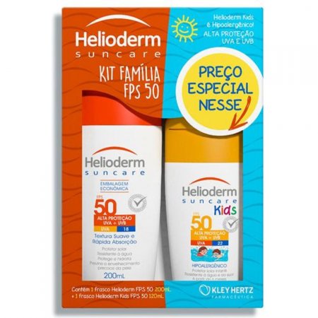 Kit Helioiderm Suncare Protetor FPS50 200ml + Protetor Solar Kids FPS50 120ml
