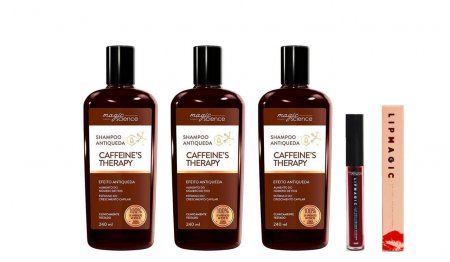 MAGIC SCIENCE KIT TRÊS UNIDADES CAFFEINE'S THERAPY E 1 LIP MAGIC