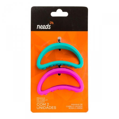 Conjunto de Piranhas Vazadas Needs Rosa e Verde com 2 Unidades