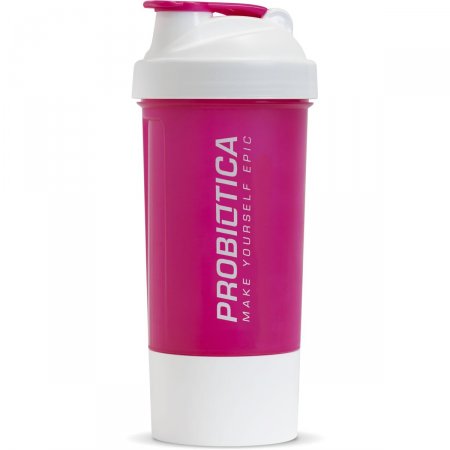 Coqueteleira Rosa 2 Compartimentos 700ml Probiótica