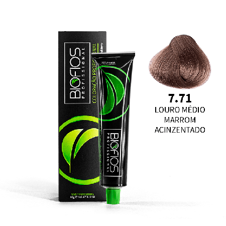 tintura de cabelo 7.71 Louro Médio Marrom Acinzentado - 60g