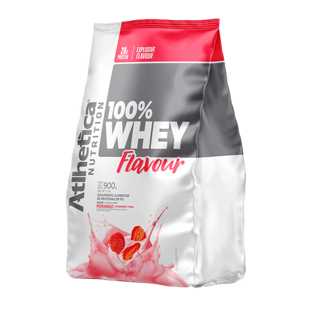 100% Whey Flavour Morango Pacote 900g