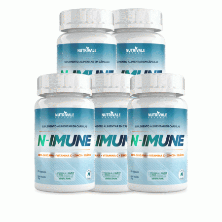 N- Imunidadese 5 Uni Natural 60 Caps 500mg Vitamina C+ Zinco - Linduras