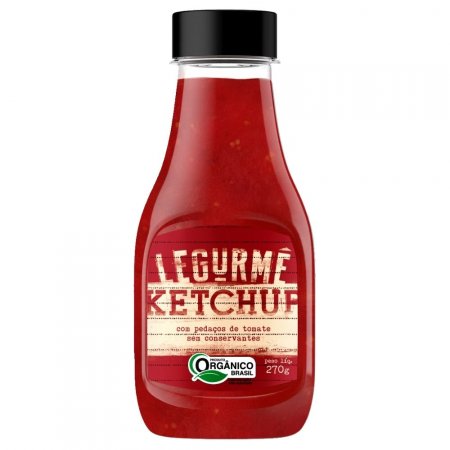 Ketchup Orgânico Legurmê Tradicional c pedaços Bisnaga 270g