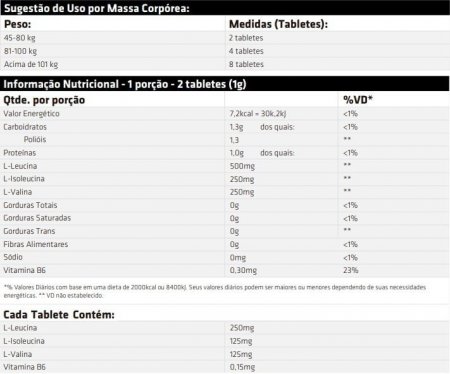 BCAA Science Mastigável 500mg (200 Tablets) - PERFORMANCE