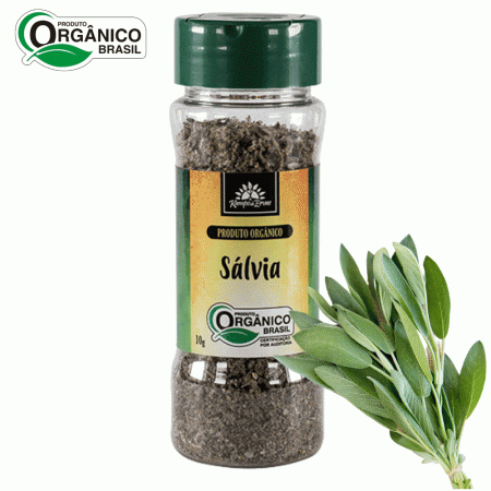 Sálvia Orgânica desidratado Kampo de Ervas frasco com 15 g