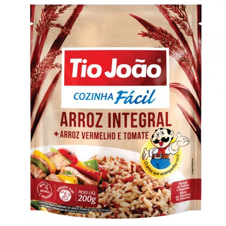 Tio João Cozinha Fácil Arroz Integral + Arroz Vermelho e Tomate - 200g
