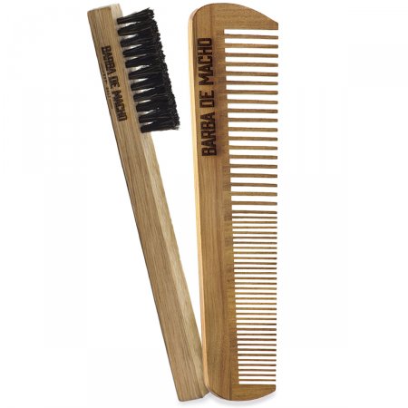 Pente E Escova De Barba - Madeira Para Barba E Bigode