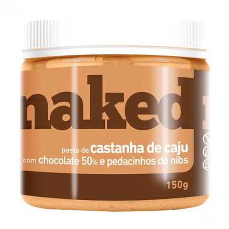 Pasta de Castanha de Caju com Chocolate 50% e Nibs 150g - Naked Nuts