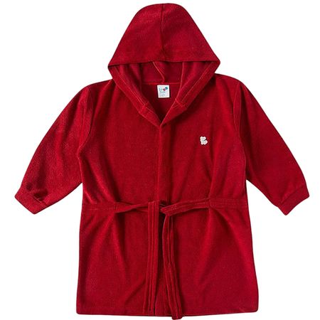 Roupão c/ Capuz atoalhado Vermelho - Tip Top 24612130-VM ROUPAO COM CAPUZ TODDLER VERMELHO-2