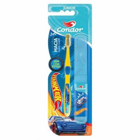 Escova Dental Condor Infantil HotWeels c/ Estojo