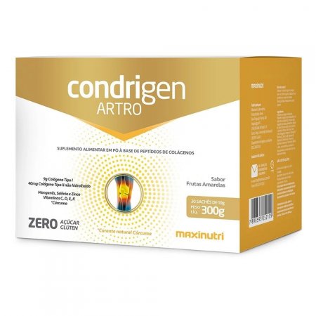 Colágeno Condrigen Artro Maxinutri Tipo I e II Neutro 30 Saches