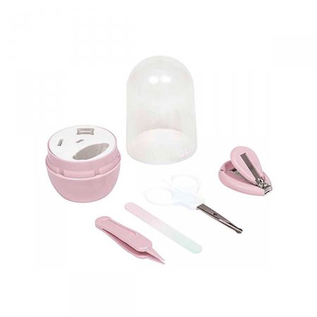 Kit Cuidados Pessoais Buba Baby Rosa com Estojo com 4 peças