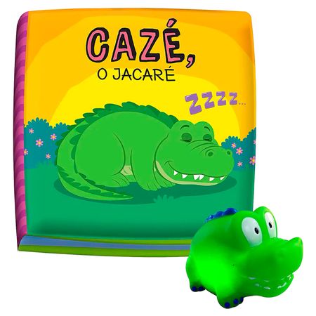 Livro Tá na Hora do Banho: Cazé, o Jacaré (0m+) - Vale das Letras 70686 LIVRO PARA BANHO JACARE C/BICHINHO