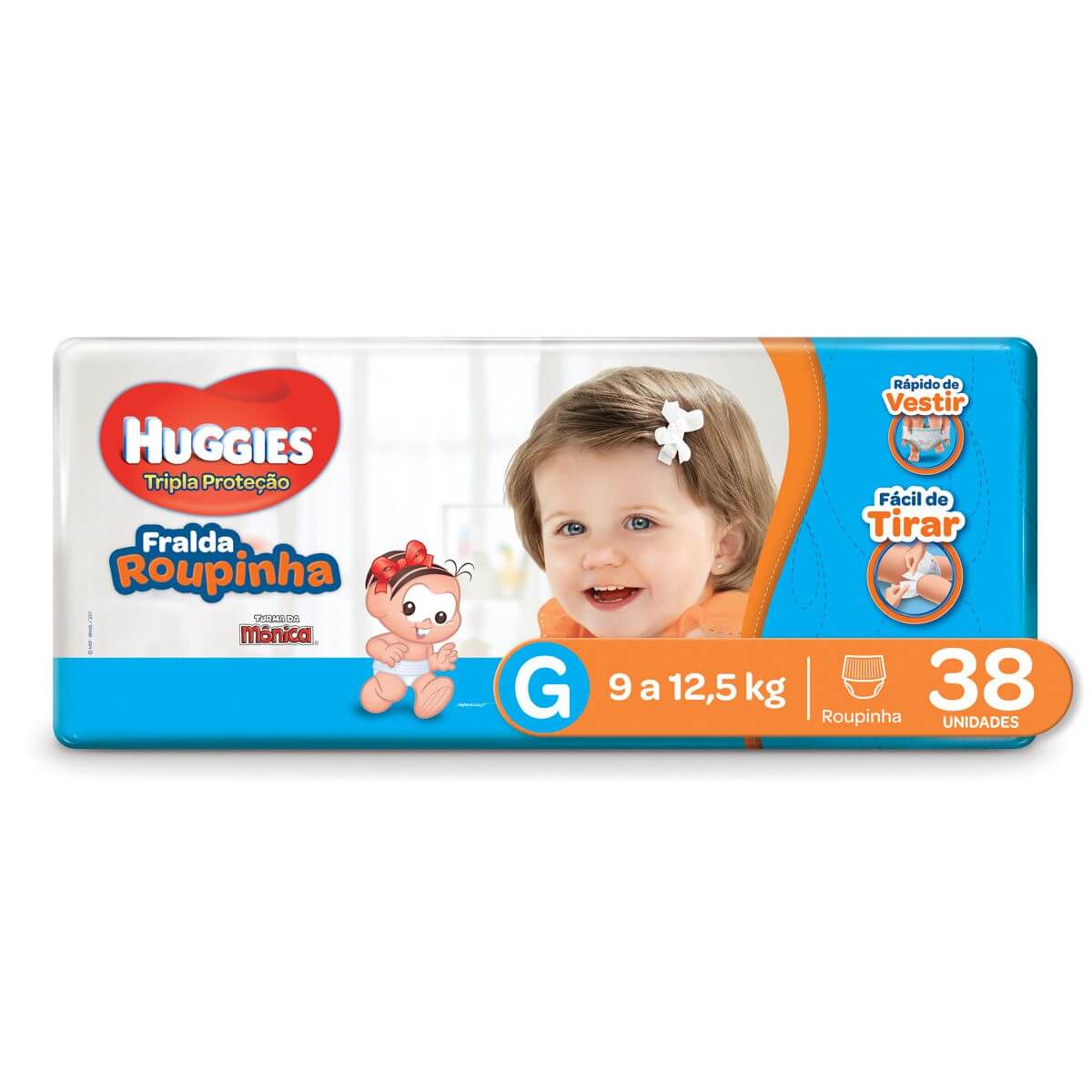 Fralda Veste Fácil Huggies Turma da Mônica Tamanho G