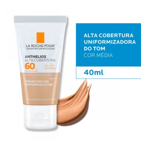 Protetor Solar Facial La Roche-Posay Anthelios Alta Cobertura Cor Média FPS 60 com 40ml