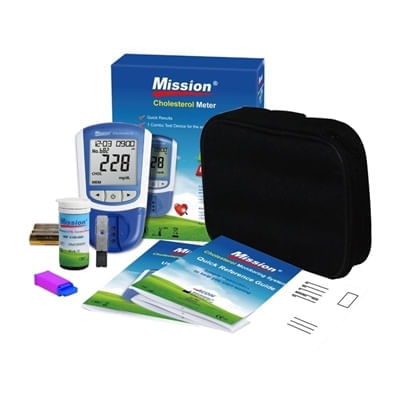 Medidor de Colesterol Mission com 25 Tiras para medição