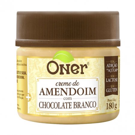 Doce fit Oner de amendoim com chocolate branco 180g