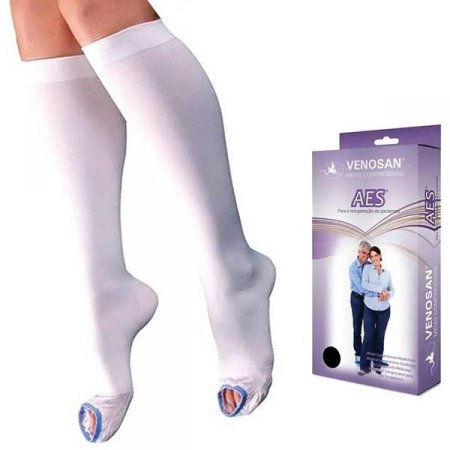 Meia 3/4 Antitrombo Venosan AES AD 18MMHG PE Aberto - Branco - G